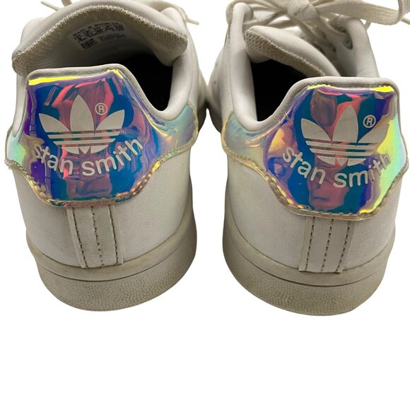 Adidas Stan Smith Primegreen Iridescent Holographic Shiny Accent Sneakers Size 4 - Picture 8 of 10